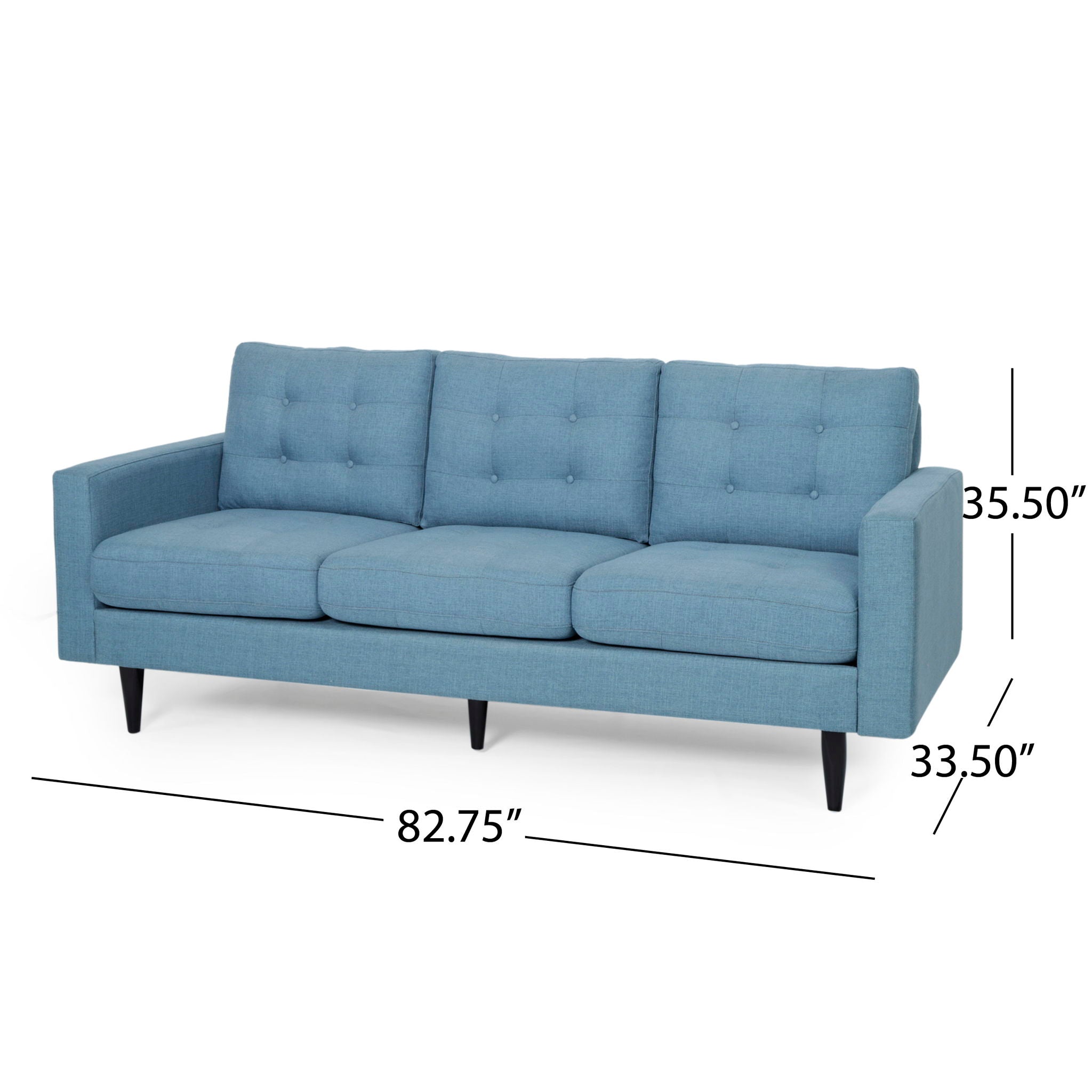 Jenny Contemporary Tufted Fabric 3 Seater Sofa by HouseOfZazla