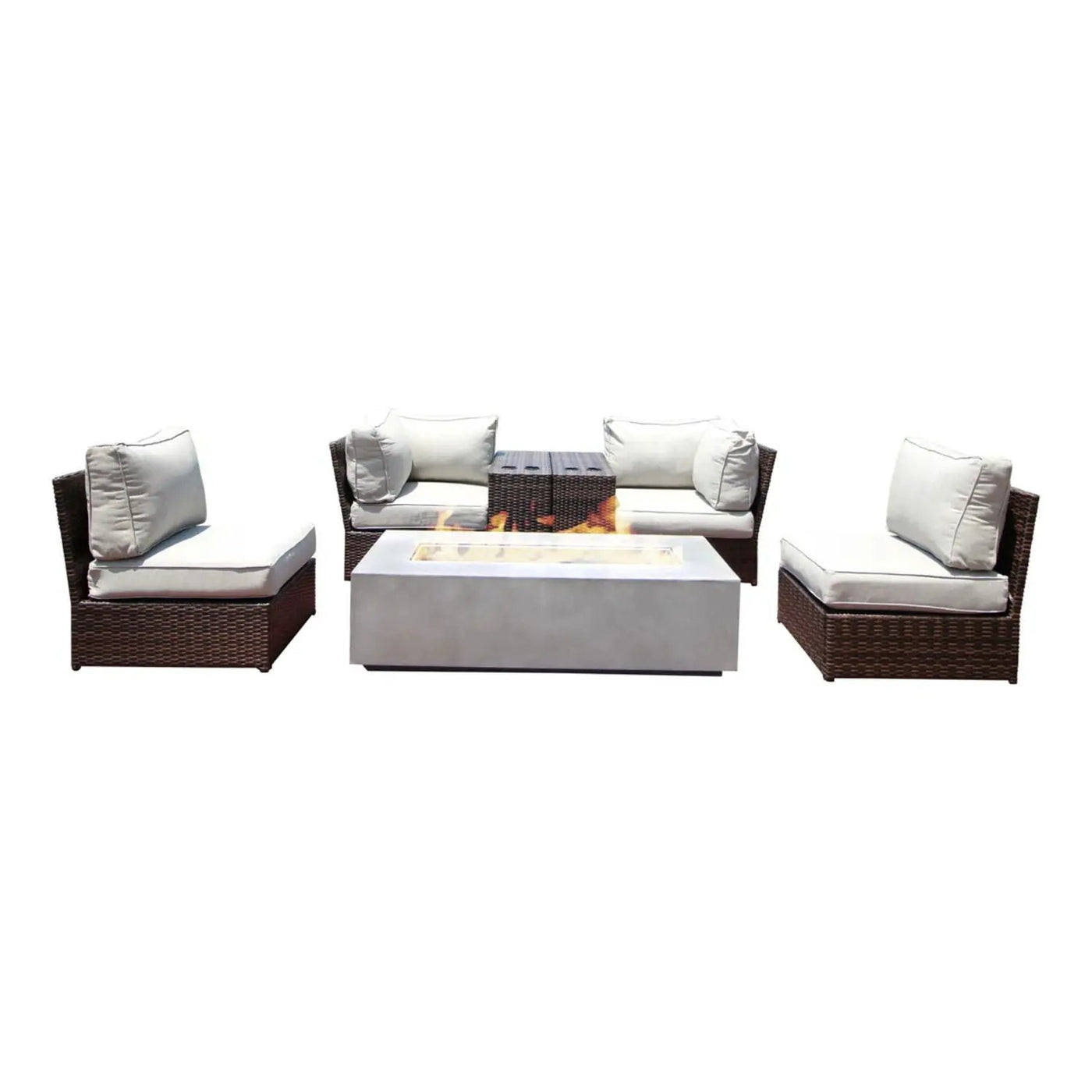 Outdoor Elegance Conversation Set With Fire Pit by Unique Piece Furniture