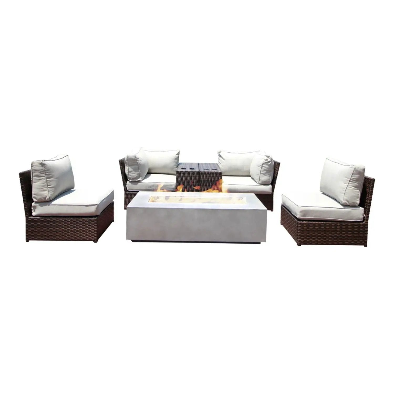Outdoor Elegance Conversation Set With Fire Pit by Unique Piece Furniture