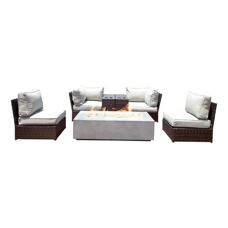 Outdoor Elegance Conversation Set With Fire Pit by Unique Piece Furniture