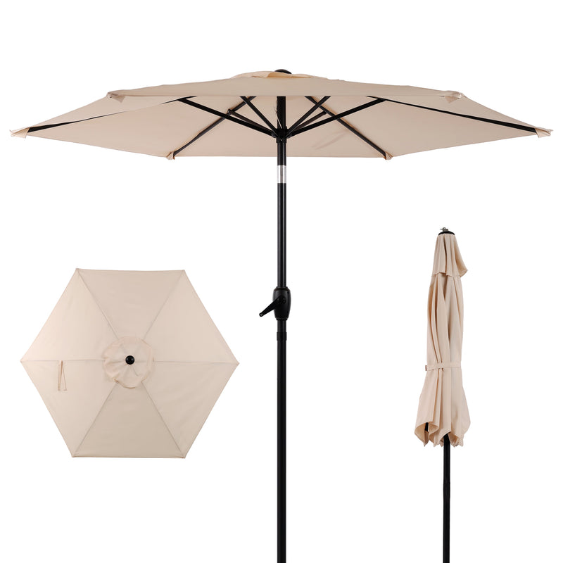 7.5 Ft Patio Umbrella with Push Button Tilt and Crank Mechanism by HouseOfZazla