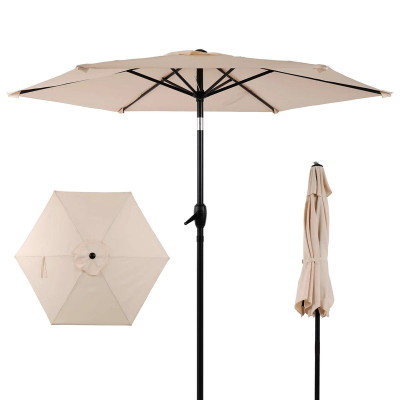 10FT Patio Umbrella with Push Button Tilt and Crank Mechanism by HouseOfZazla