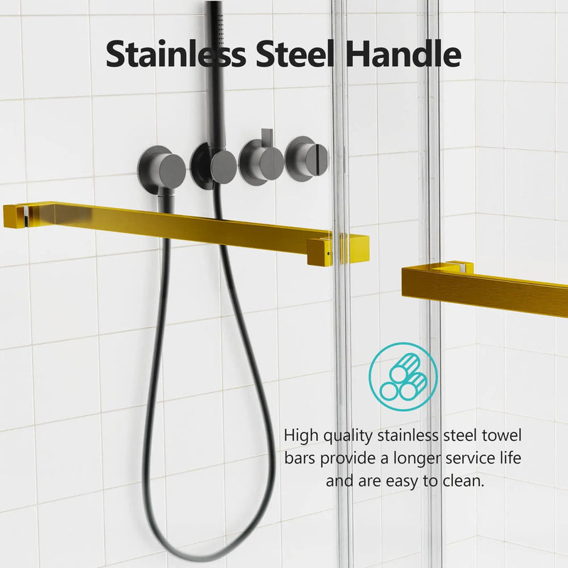 Frameless Double Sliding Soft-Close Shower Door, 3 / 8" (10Mm) Thick SGCC Tempered Glass Door, Matte by HouseOfZazla