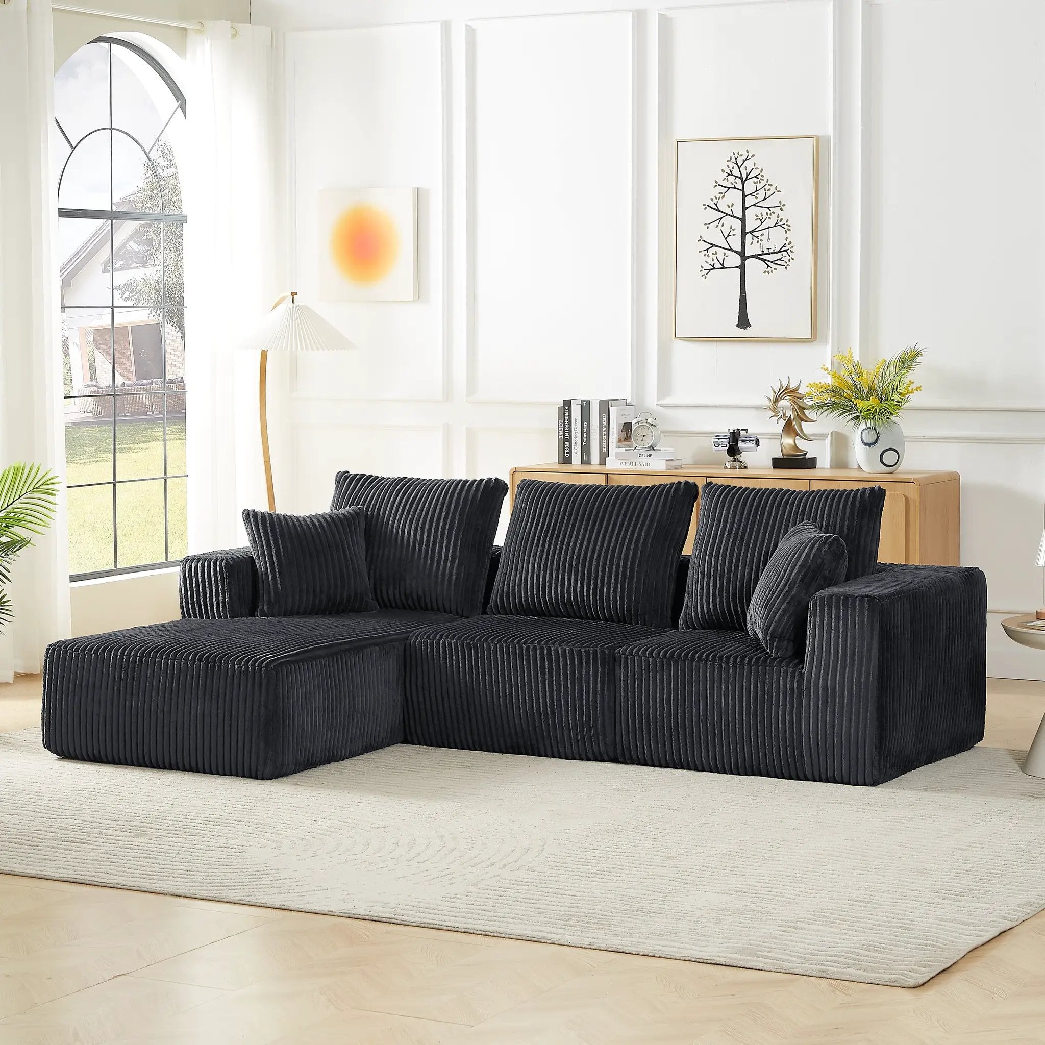 Modular Sectional Sofa - Modern Corduroy Cloud Couch by HouseOfZazla