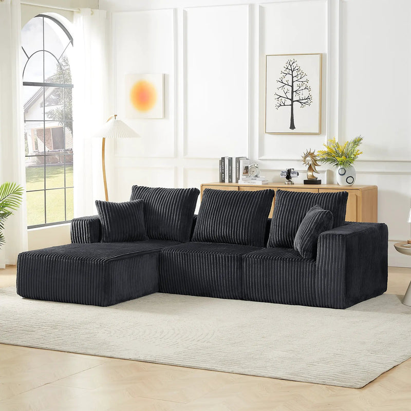 Modular Sectional Sofa - Modern Corduroy Cloud Couch by HouseOfZazla