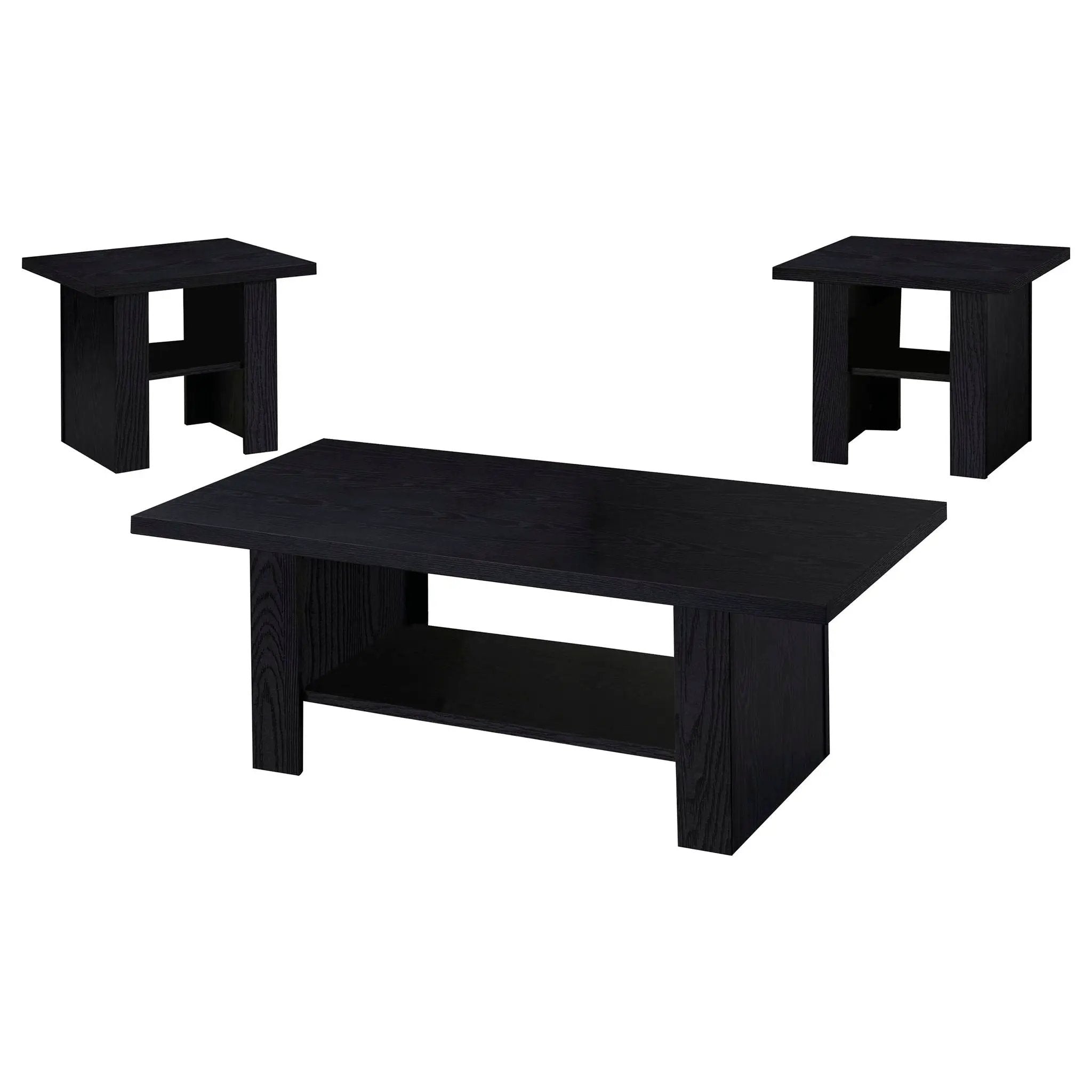 Rodez 3-piece Engineered Wood Coffee Table Set Black by Unique Piece Furniture