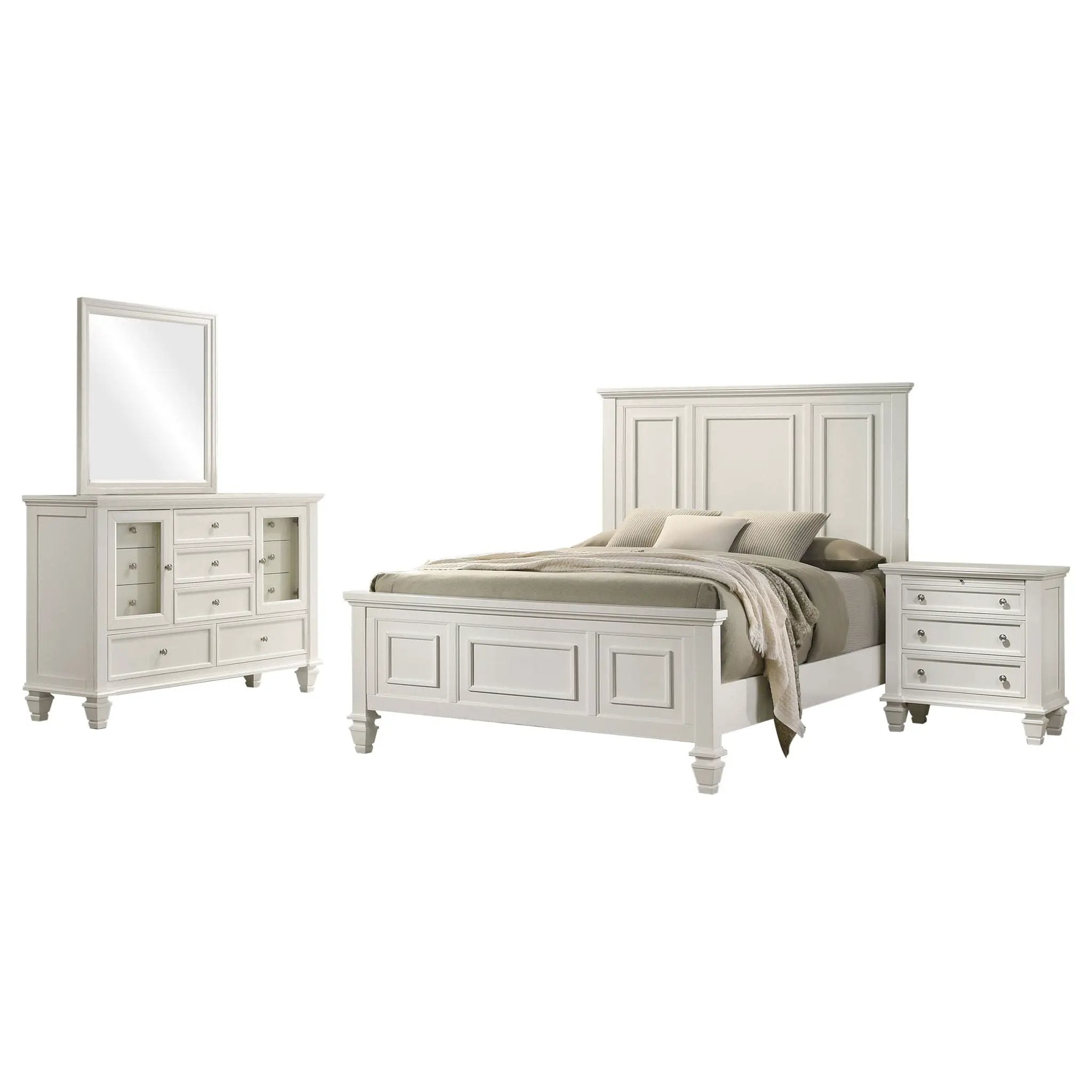 Sandy Beach 4-piece California King Bedroom Set Cream White by Unique Piece Furniture