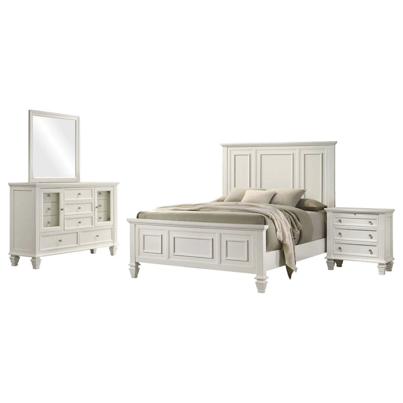 Sandy Beach 4-piece California King Bedroom Set Cream White by Unique Piece Furniture