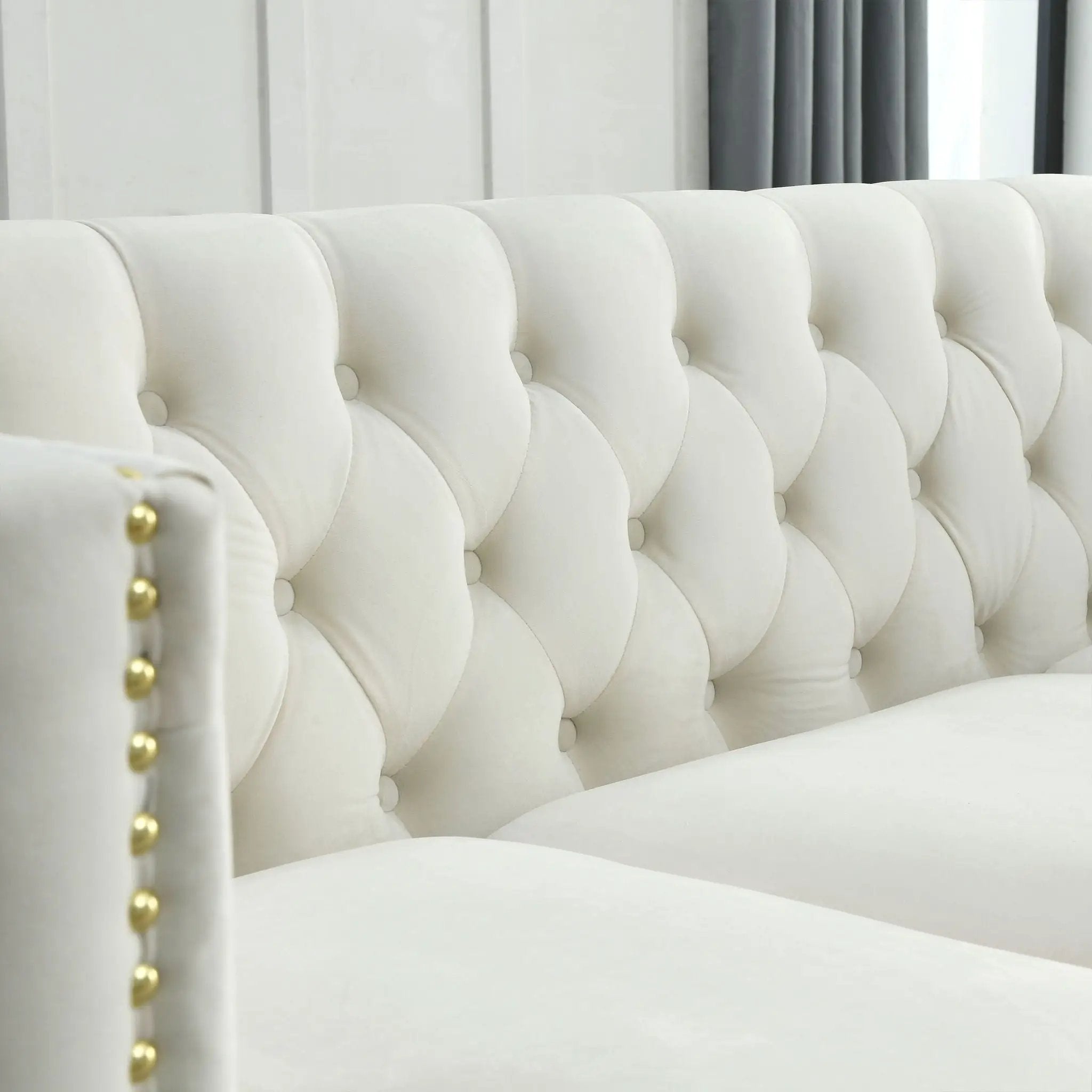 Modern Sofa With Button Tufting, Upholstered Couch For Living Room by HouseOfZazla