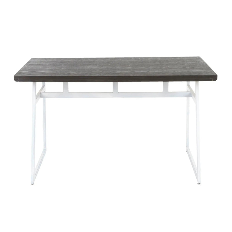 Geo - Industrial Dining Table - Vintage White / Espresso by HouseOfZazla