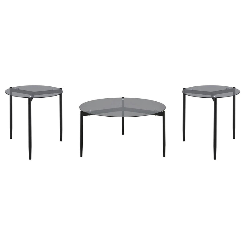 Rosalie 3-piece Round Coffee and End Table Set Grey by Unique Piece Furniture