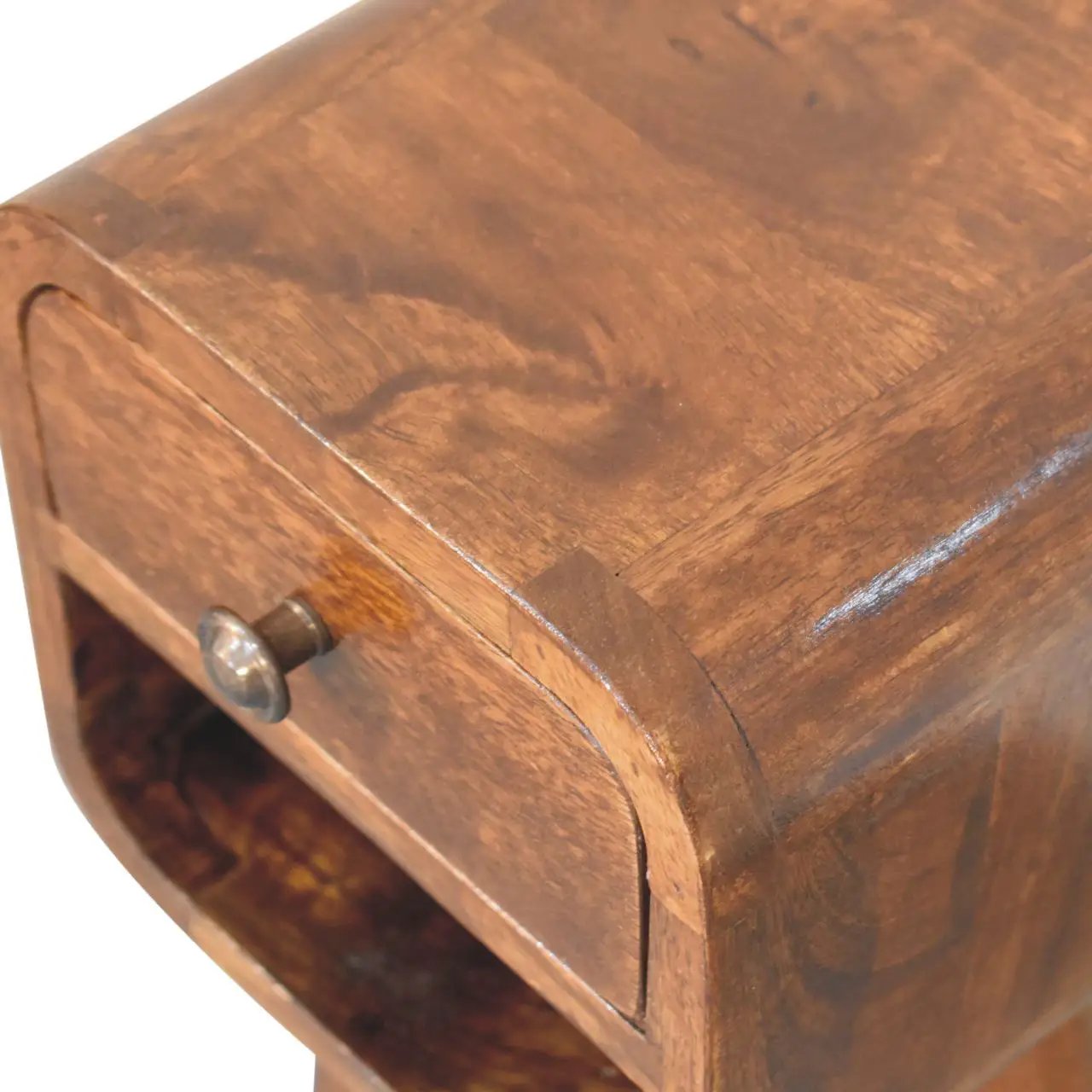 Mini California Curved Nightstand Wth Lower Slot by Unique Piece Furniture