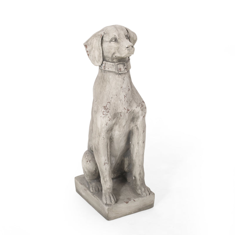 MGO Outdoor Dog Statue, Antique White by HouseOfZazla