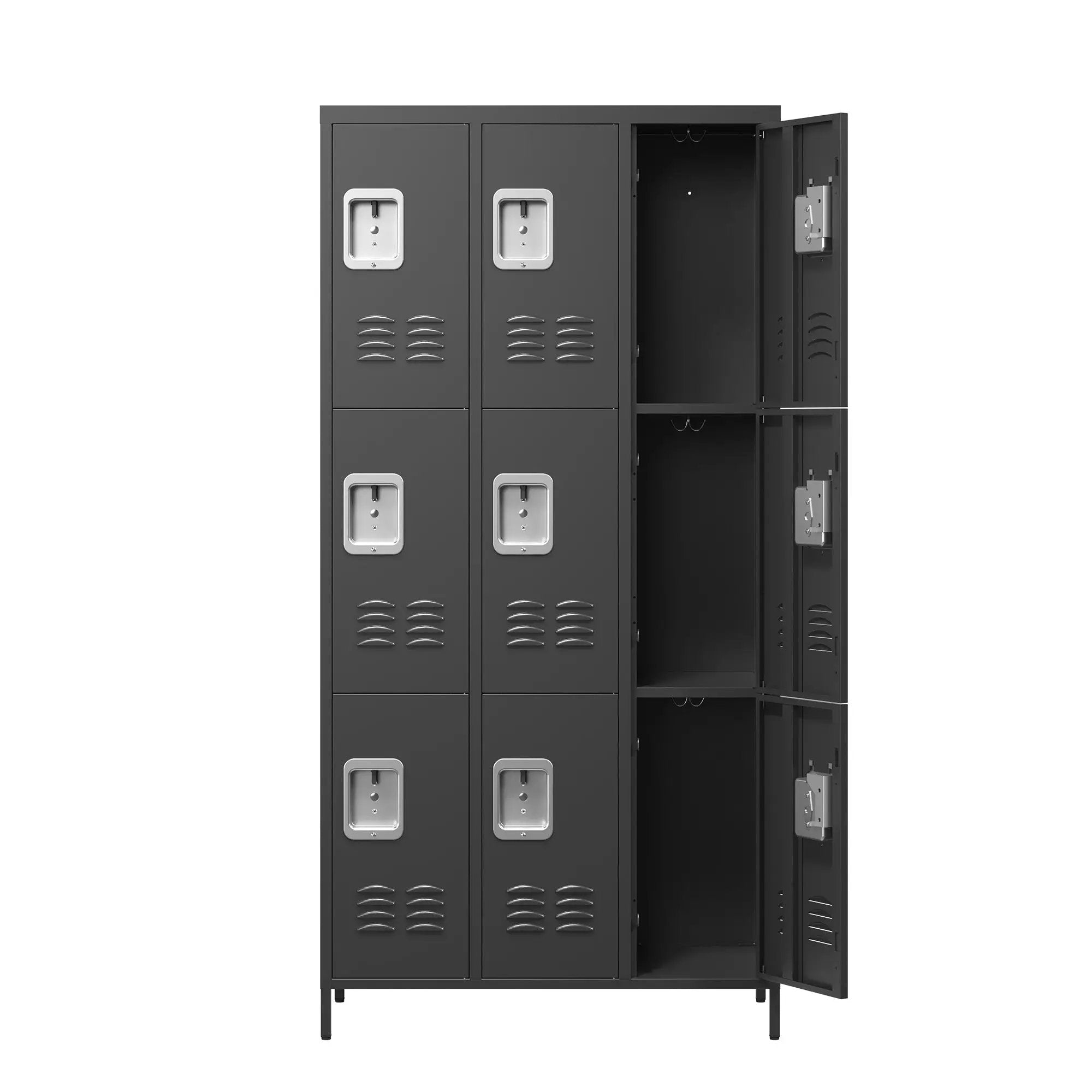 9 Door 72"H Metal Lockers With Lock for Employees, School, Office, Gym, Bedroom, Storage Locker Cabinet by HouseOfZazla