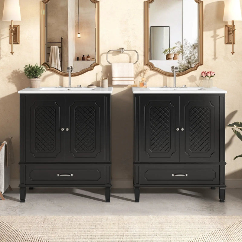 Bathroom Vanity With Sink, Soft Closing Door, Multi Functional Storage by HouseOfZazla