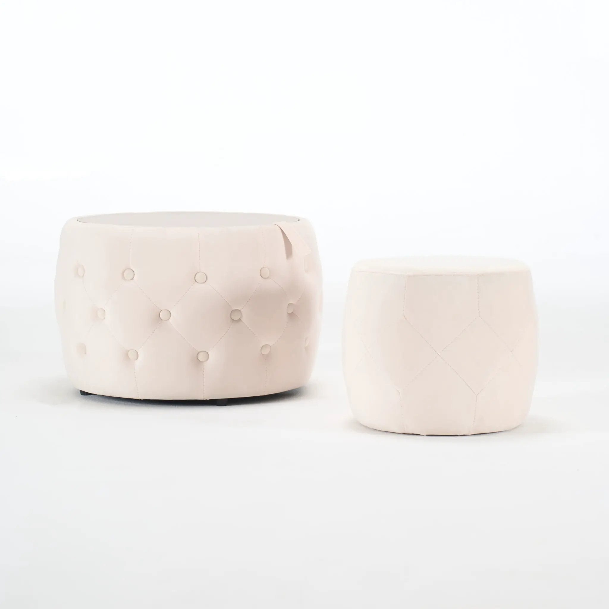 Nesting Ottomans 2 Piece With Tray, 4 In 1 Function by Unique Piece Furniture