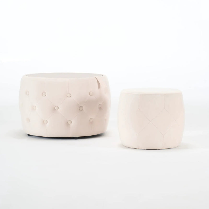 Nesting Ottomans 2 Piece With Tray, 4 In 1 Function by HouseOfZazla