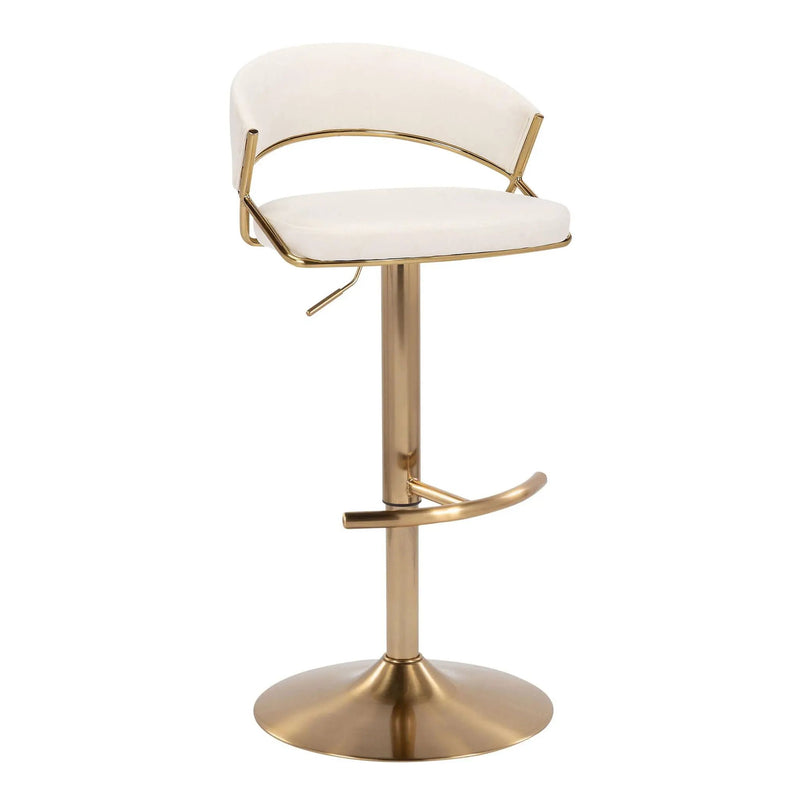 Jie - Contemporary Adjustable Barstool With Swivel With Rounded T Footrest (Set of 2) by Unique Piece Furniture