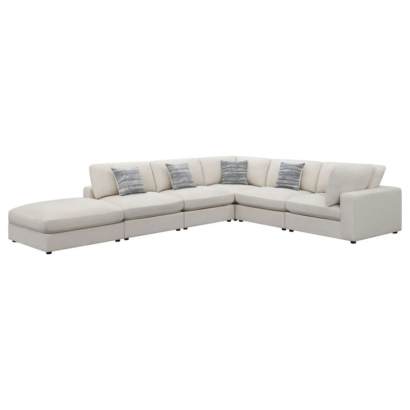 Serene 6-piece Upholstered Modular Sectional Sofa Beige by Unique Piece Furniture