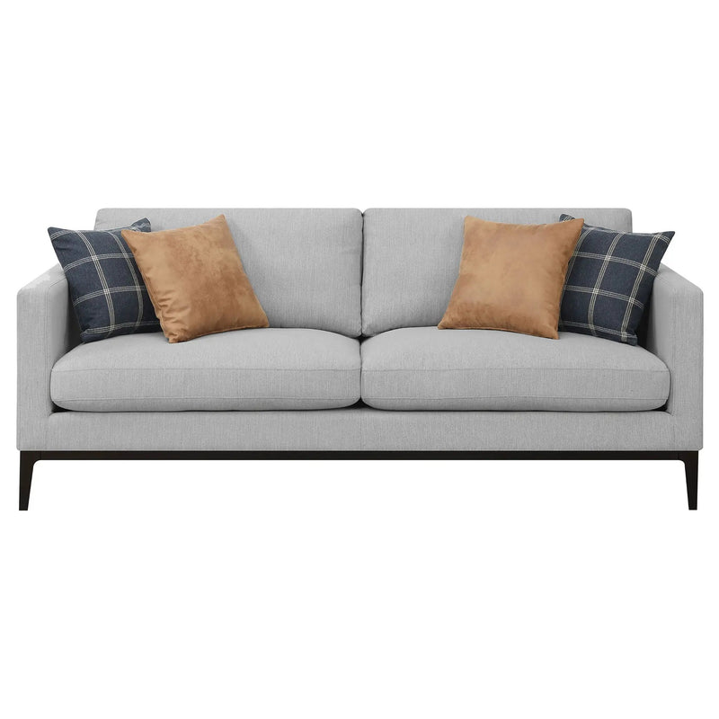 Apperson 3-piece Upholstered Track Arm Sofa Set Light Grey by Unique Piece Furniture