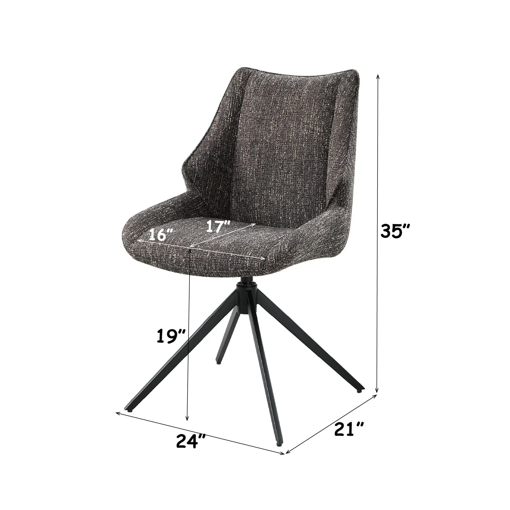 Malika - Side Chair With Swivel (Set of 2) - Brown Gray by HouseOfZazla