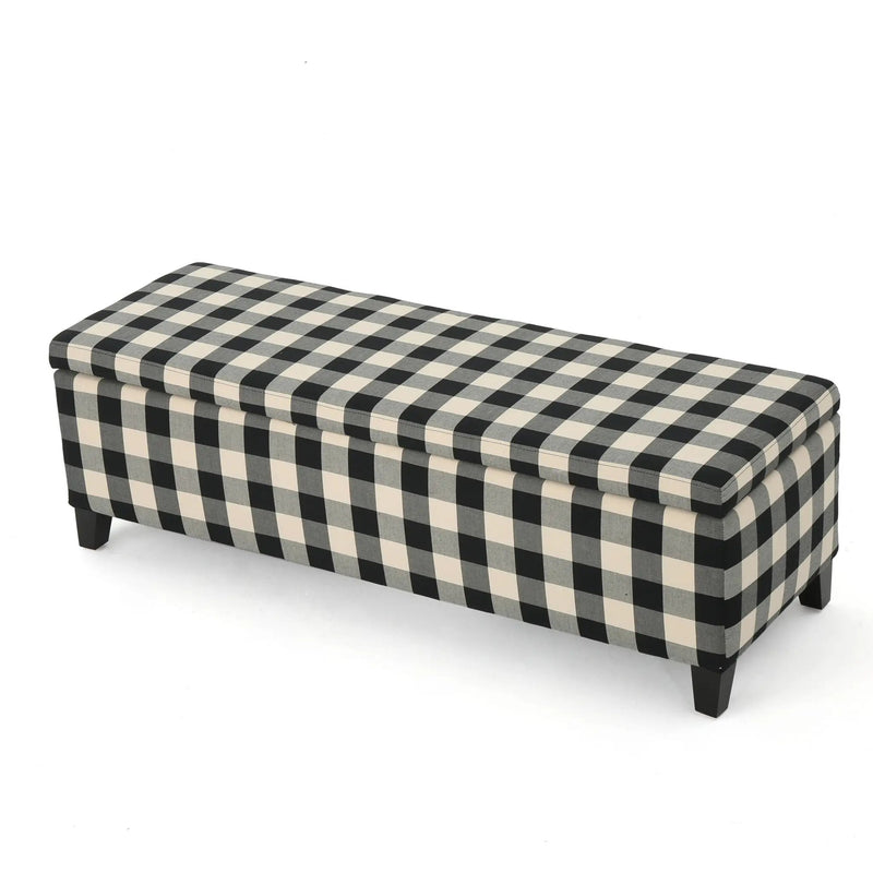 Contemporary Storage Ottoman With Seating And Storage - Black by HouseOfZazla