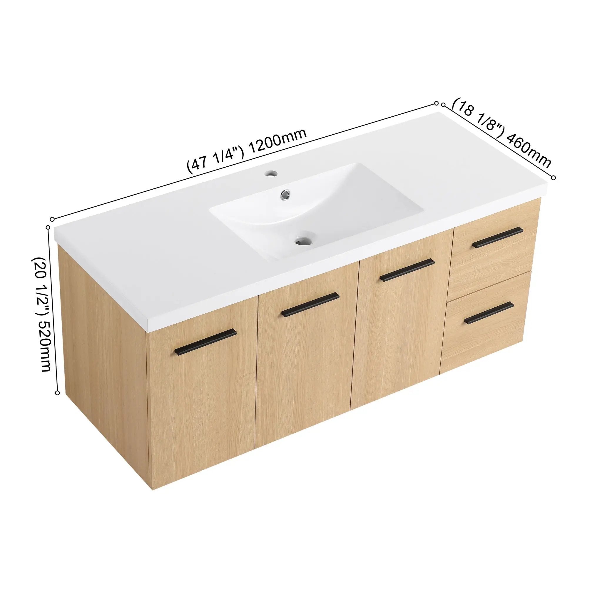Floating Bathroom Vanity With Sink, Modular Cabinet by HouseOfZazla