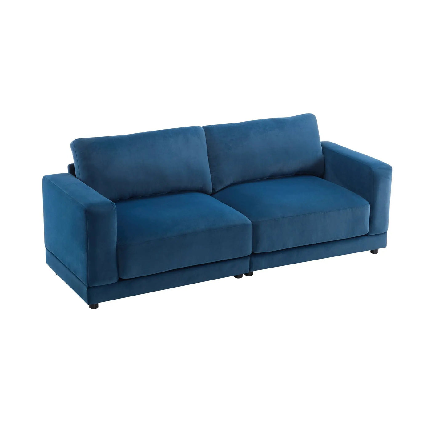 Modern Square Arm Sofa With Soft Fabric Upholstery, Deep Cushions by HouseOfZazla