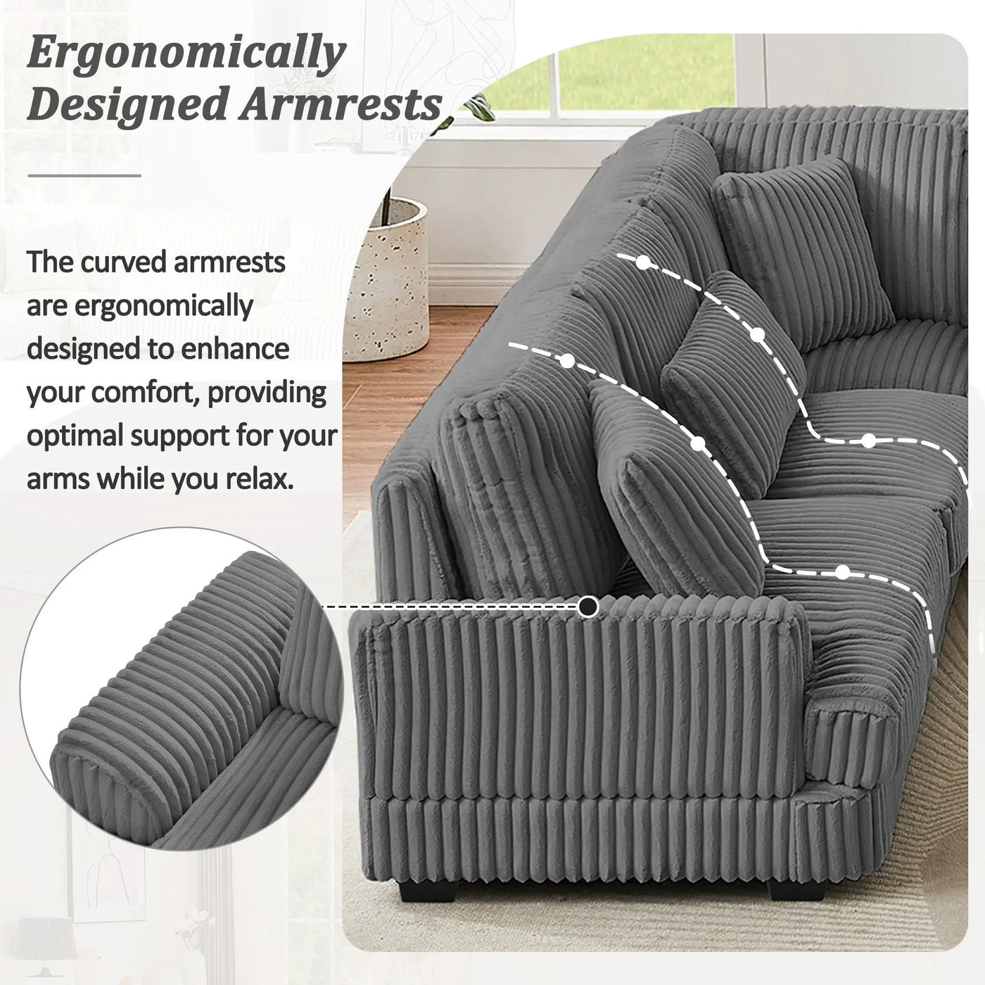 Oversized Sectional Sofa U - Shaped Sofa Couch Modern Sofa Upholstered In Soft With A Chaise Lounge For Living Room by HouseOfZazla