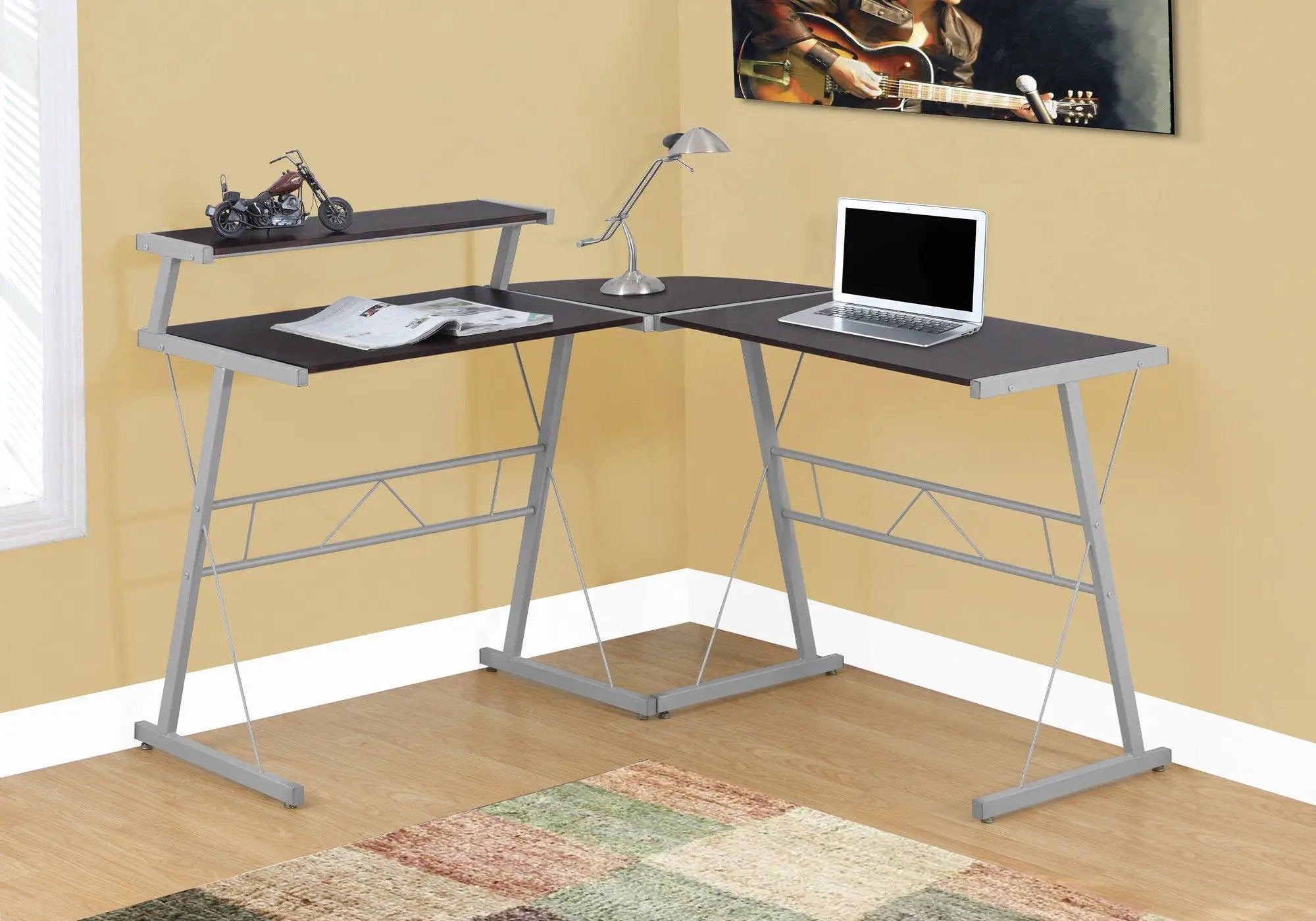 Computer Desk, Home Office, Corner, L Shape, Laptop, Durable Construction by Unique Piece Furniture
