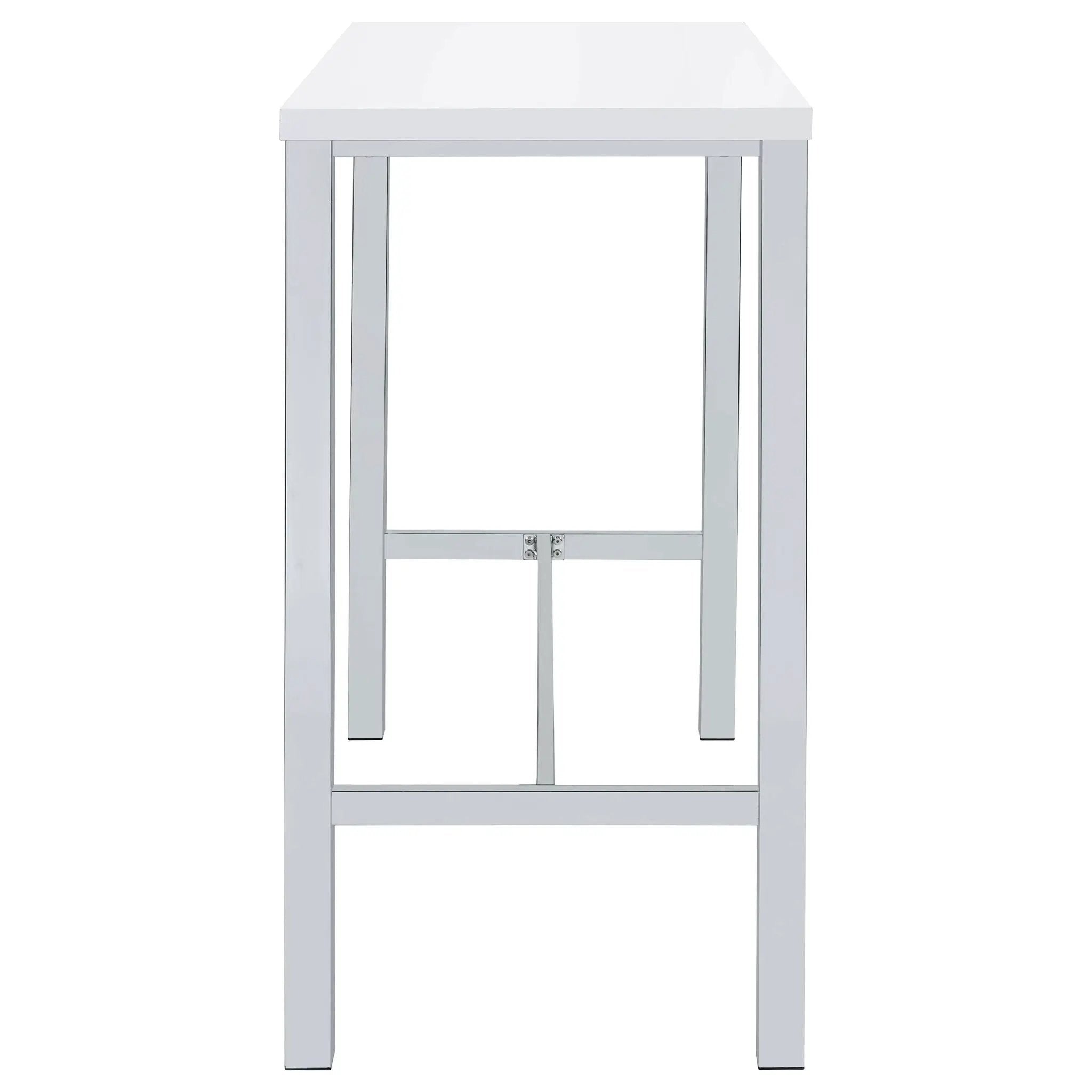 Natividad 5-piece Pub Height Bar Table Set White High Gloss by Unique Piece Furniture