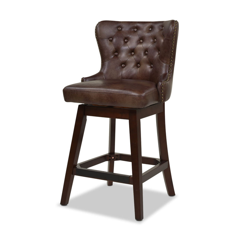 Holmes - Tufted High Back 360 Swivel Counter Height Barstool by HouseOfZazla