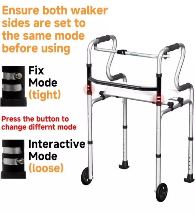 Open Box ElphGuard 4in1 Walkers for Seniors, Front Wheeled Walker, 2 Wheel Standard Walker by Selzalot
