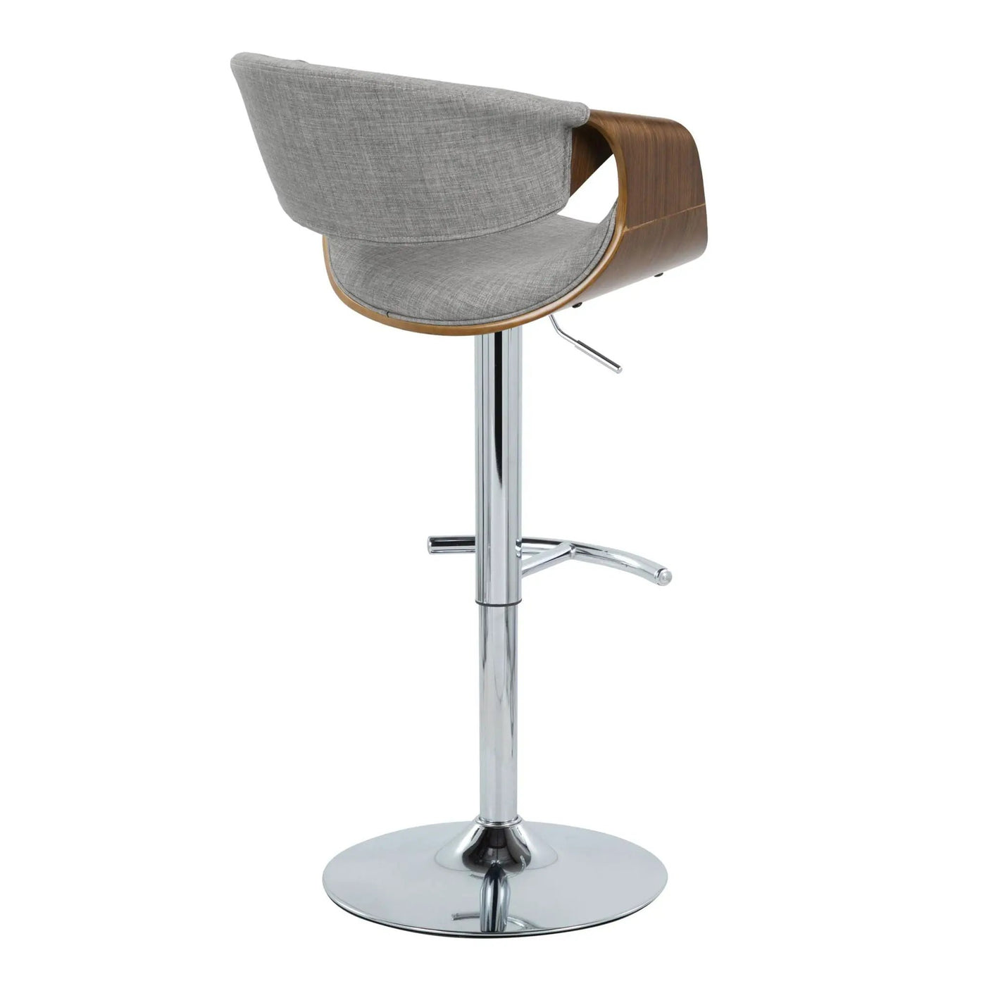 Curvo - Mid Century Modern Adjustable Barstool With Swivel With Rounded T Footrest (Set of 2) by HouseOfZazla