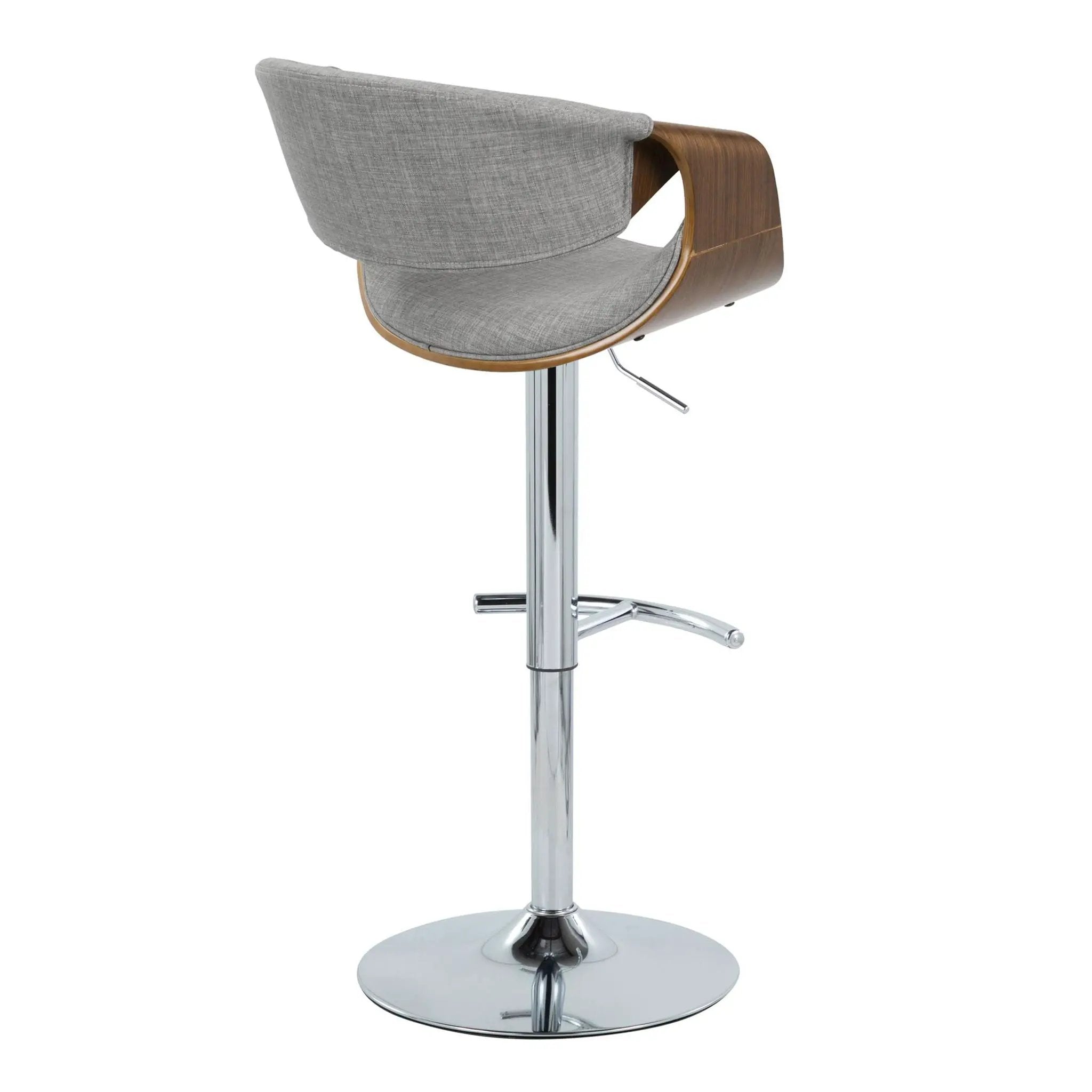 Curvo - Mid Century Modern Adjustable Barstool With Swivel With Rounded T Footrest (Set of 2) by HouseOfZazla