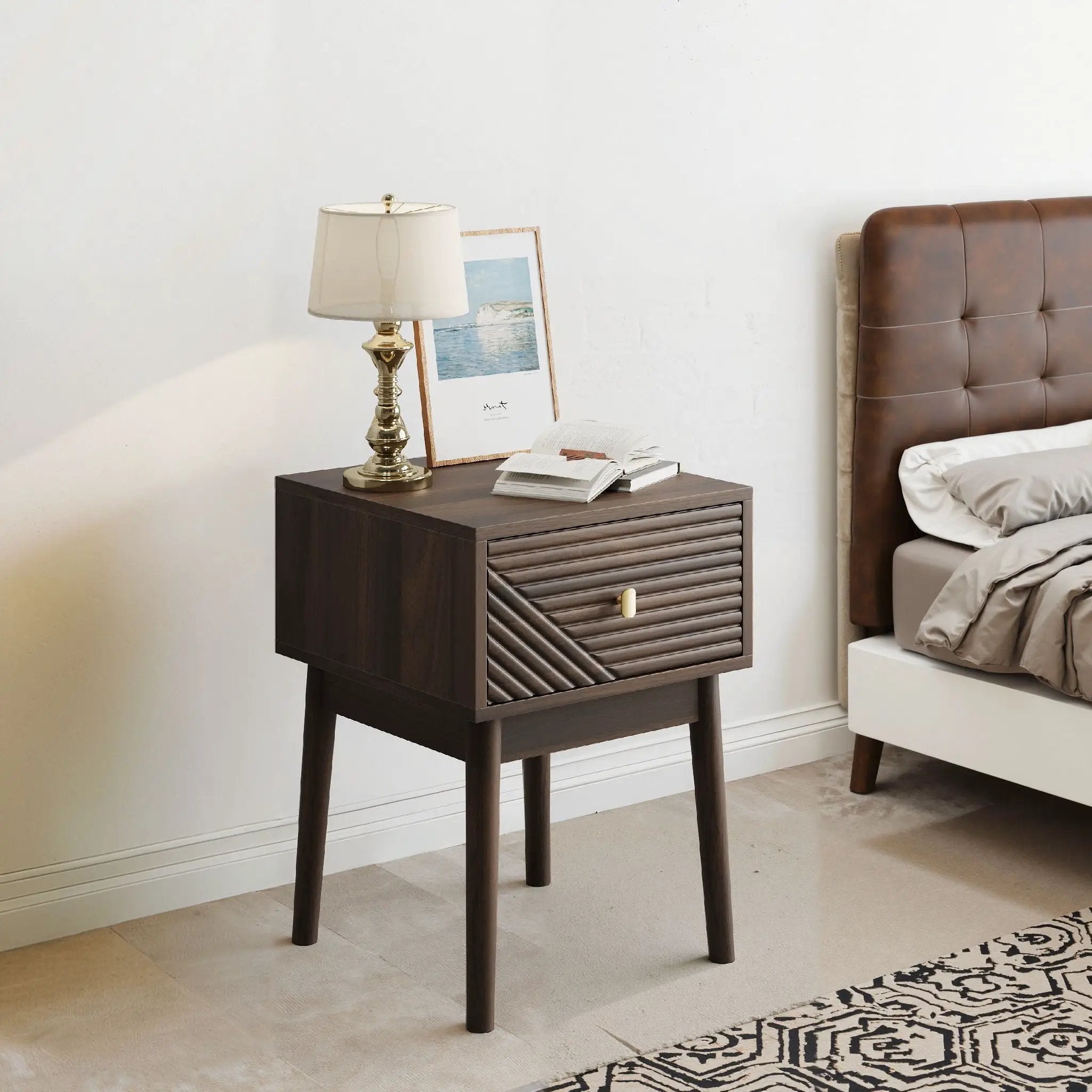 Medieval - Bedside Table - Walnut by Unique Piece Furniture