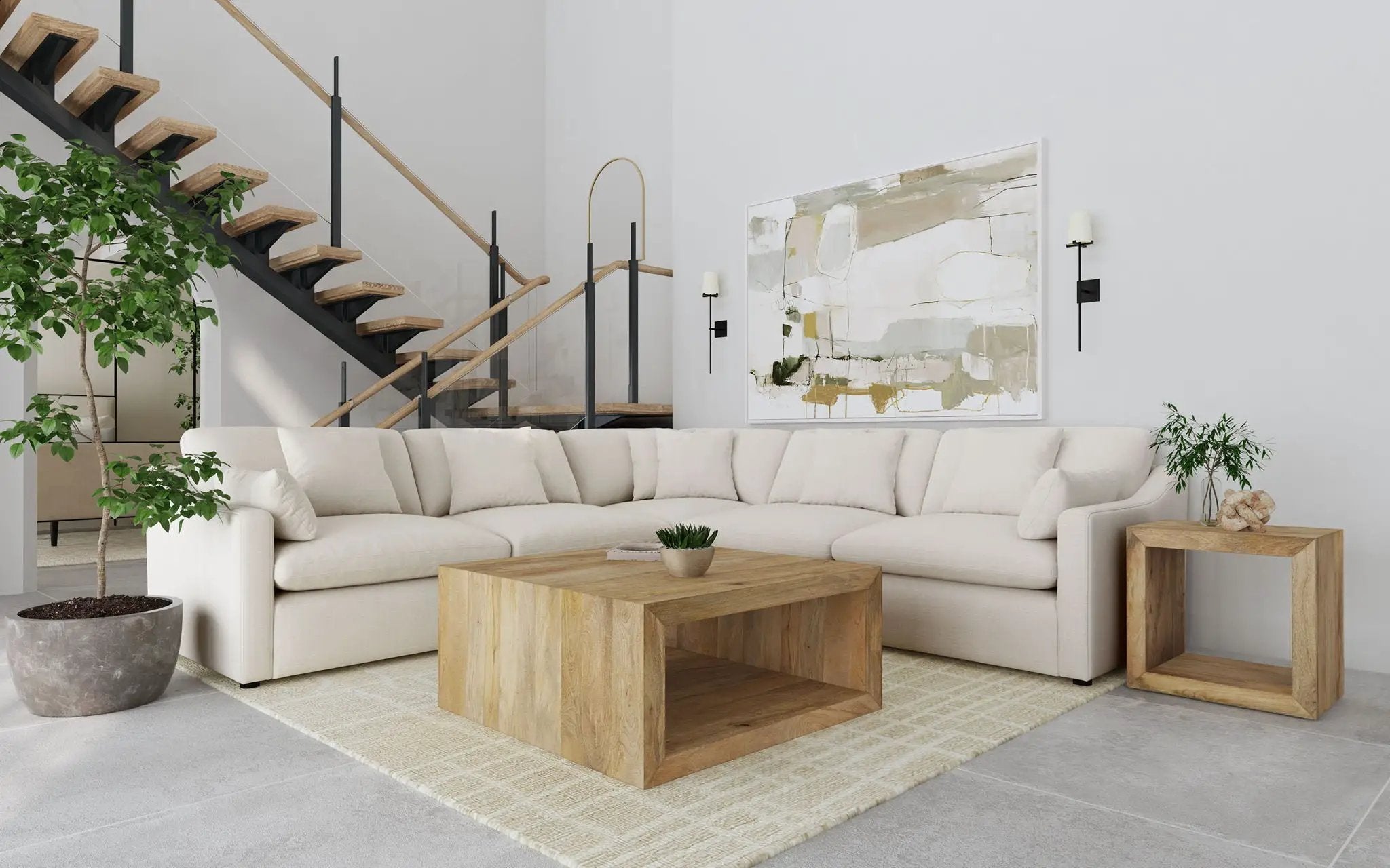 Hobson 5-piece Upholstered Modular Sectional Sofa Ivory by Unique Piece Furniture