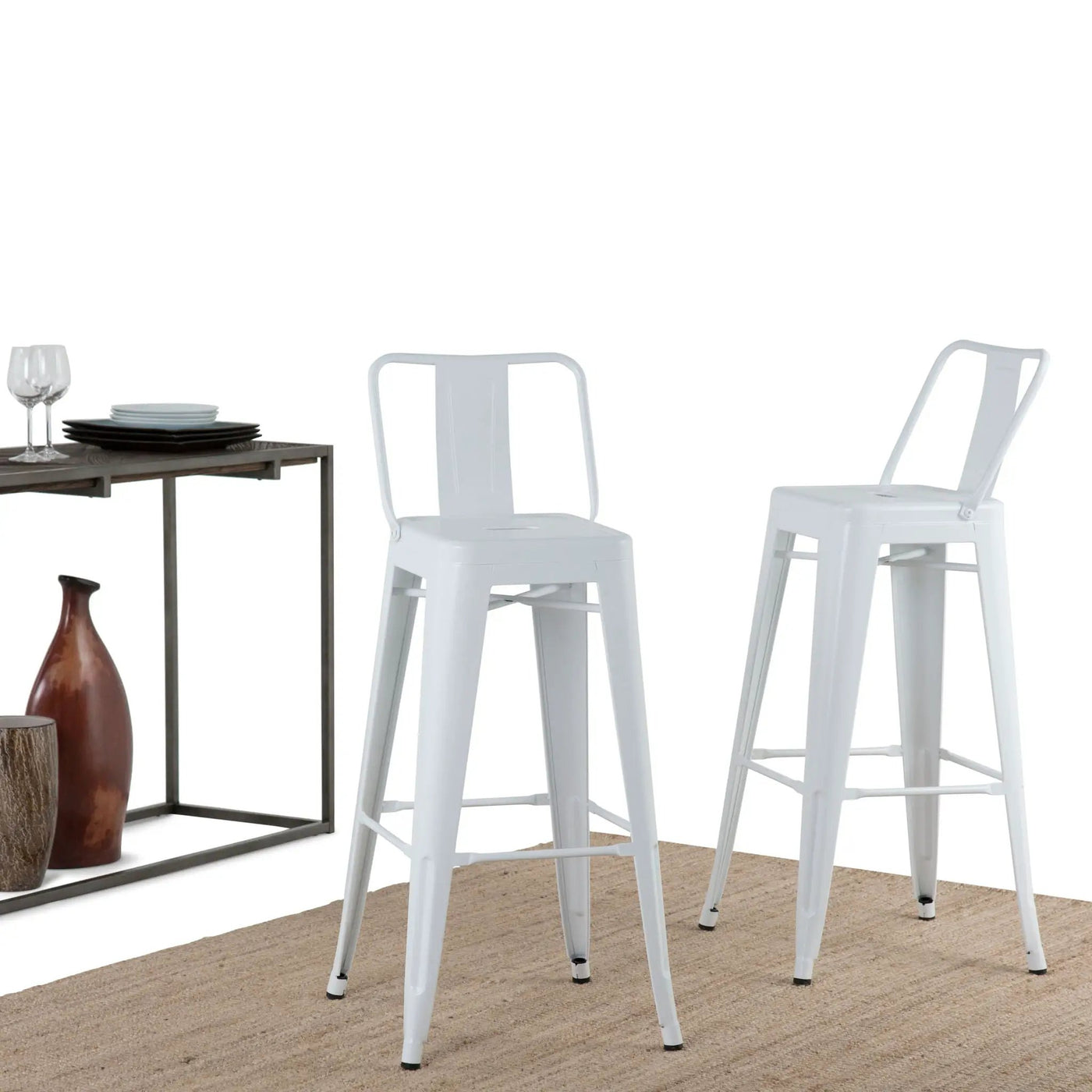 Rayne - Curved Back Metal Stool (Set of 2) by Unique Piece Furniture