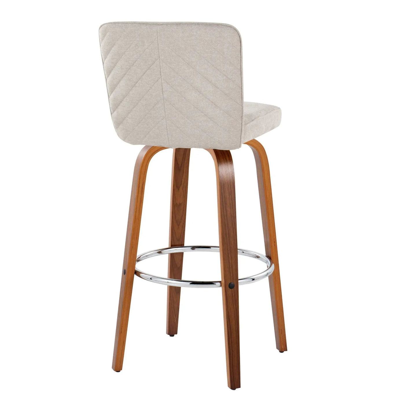 Henry - Contemporary Fixed Height Barstool With Swivel With Round Footrest (Set of 2) by HouseOfZazla