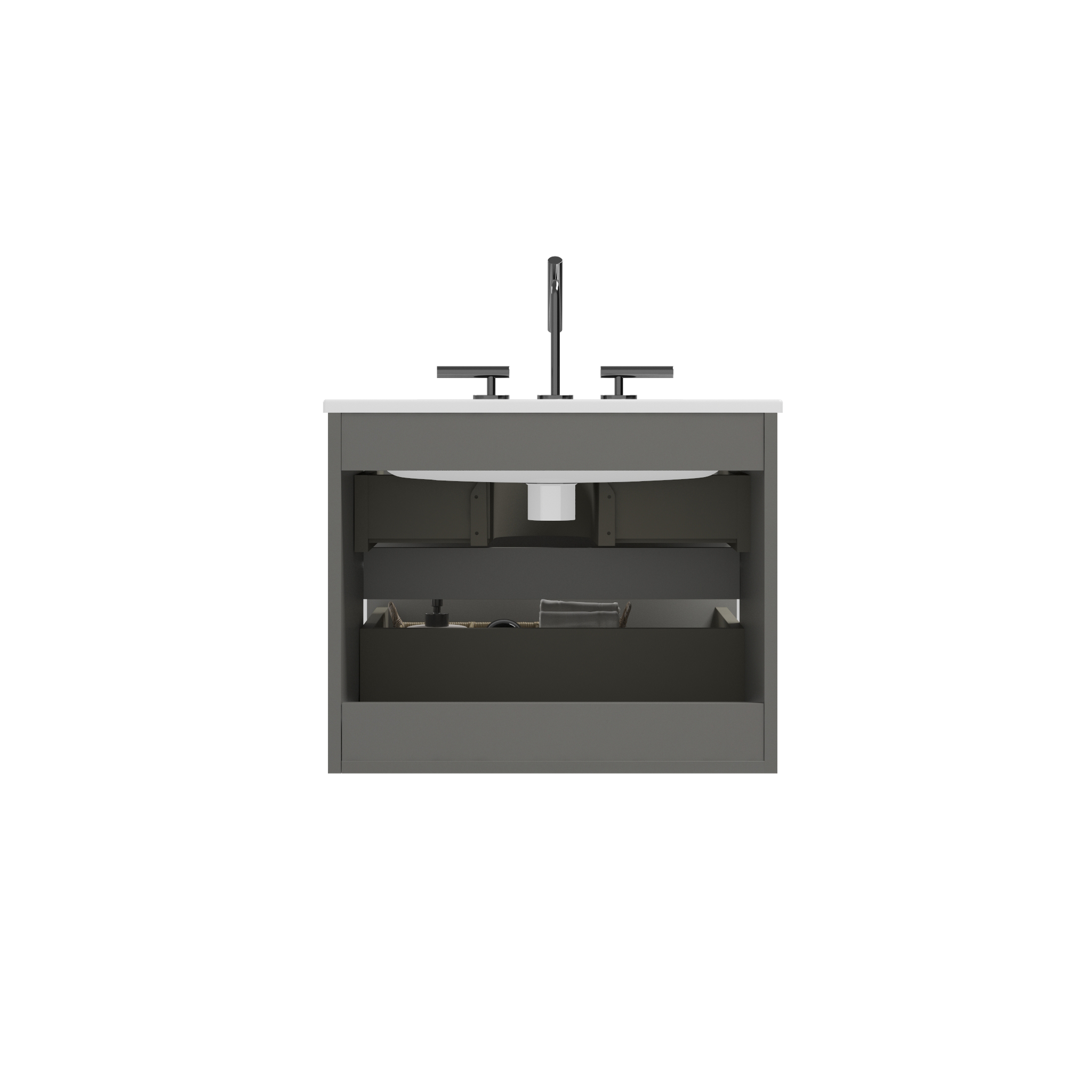 TIA 24" Wall Mount Space Grey Bathroom Vanity by HouseOfZazla