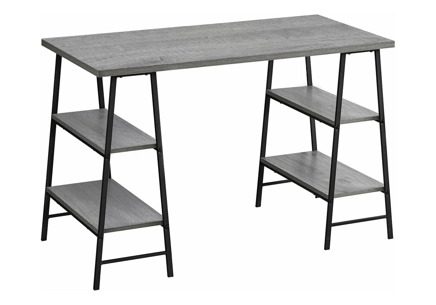 Computer Desk For Home Office, Storage Shelves, Industrial Design by HouseOfZazla