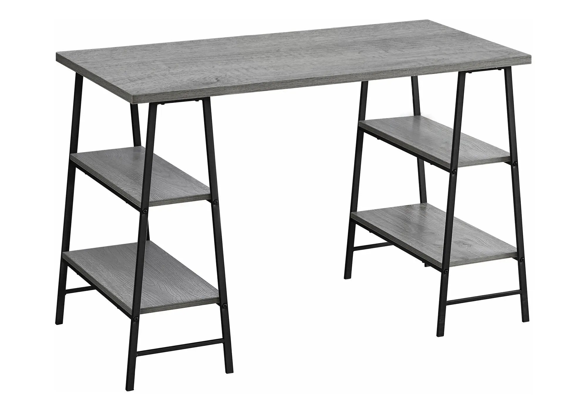 Computer Desk For Home Office, Storage Shelves, Industrial Design by HouseOfZazla