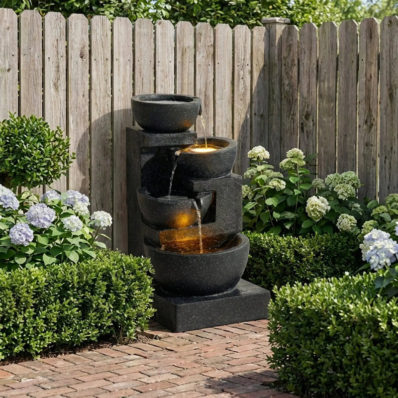 29-Inch Terrazzo Style LED Outdoor Indoor Water Fountain by HouseOfZazla