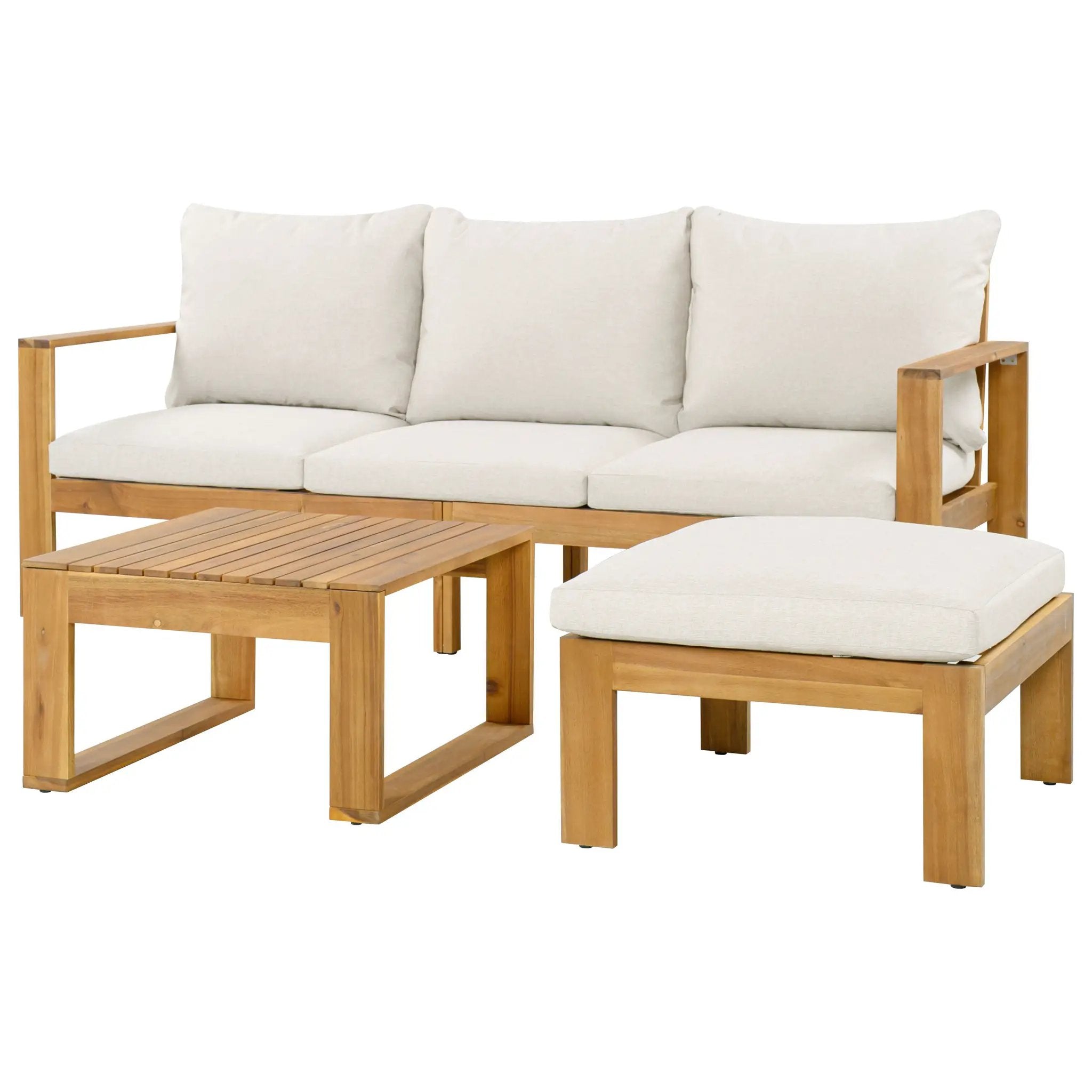 Outdoor 3pcs Acacia Sectional Patio Sofa Set by HouseOfZazla