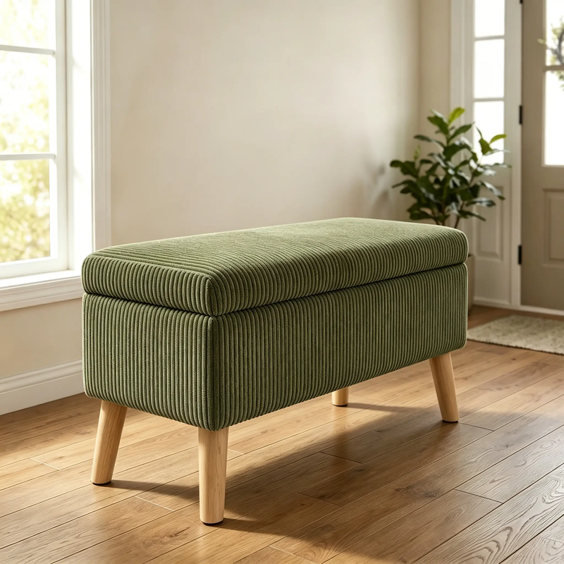 32 Inch Wide Olive Ottoman by HouseOfZazla