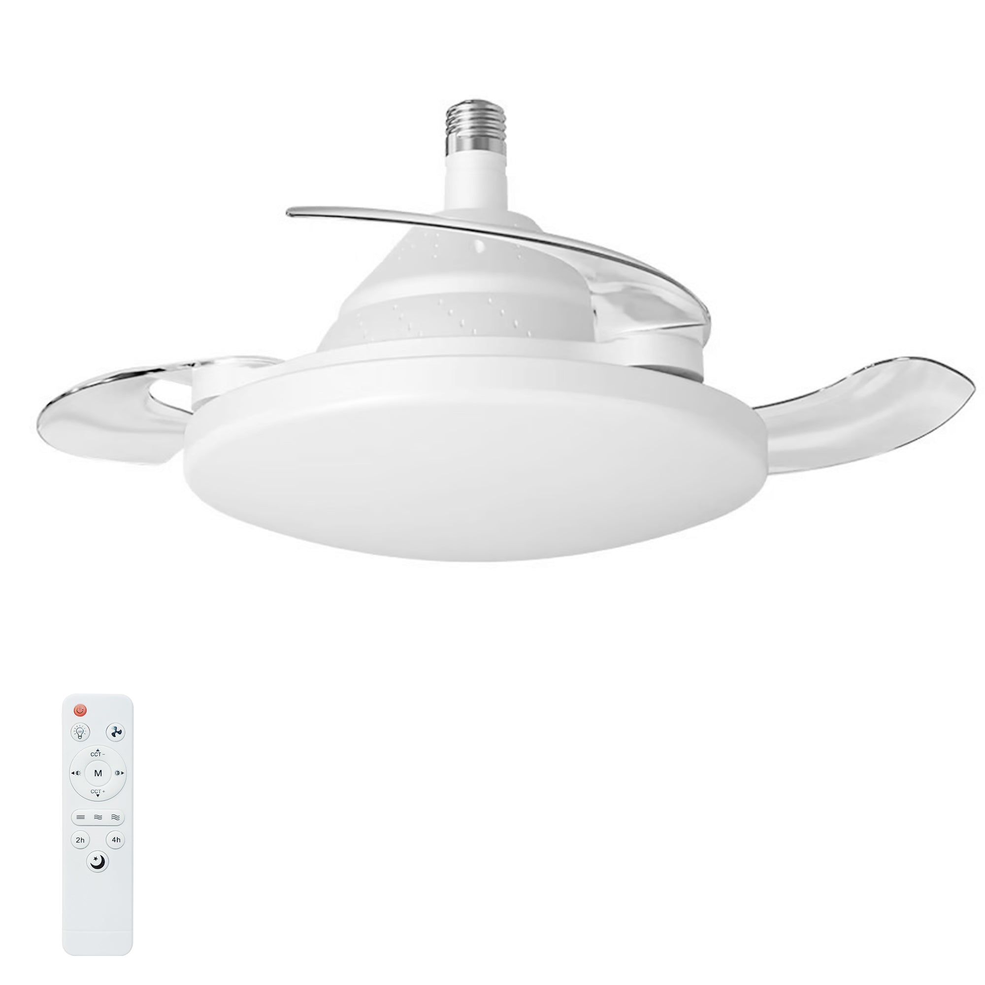 Bulb-Type Small Size Ceiling Fan With Retractable Blades by HouseOfZazla
