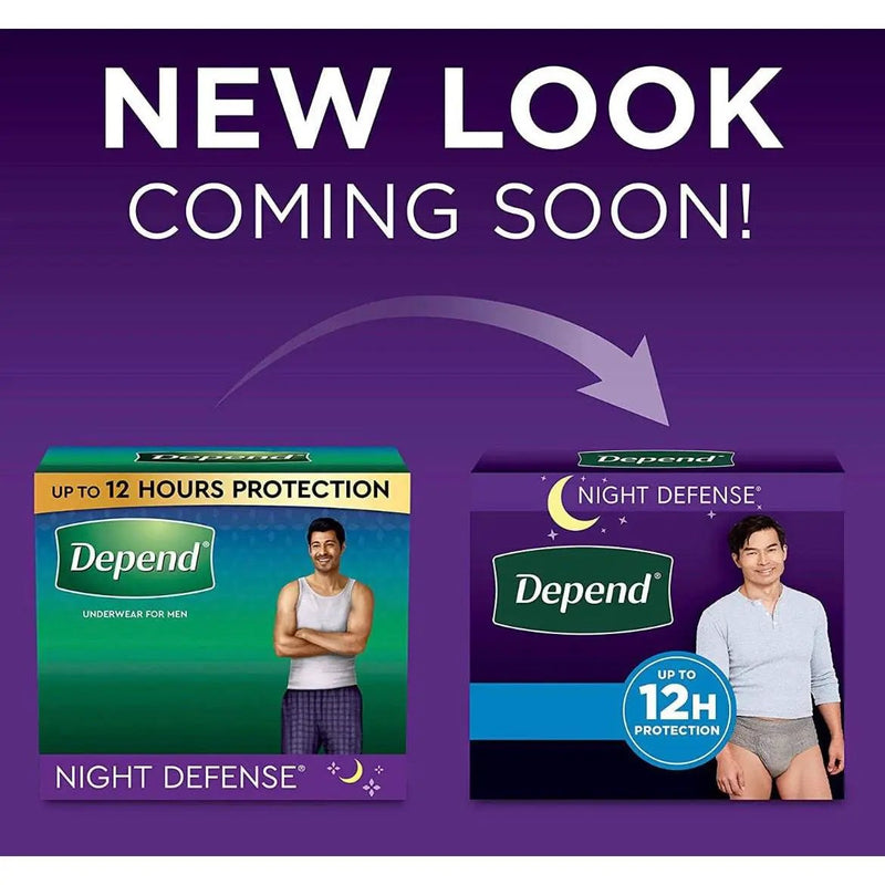 Depend Night Defense Adult Incontinence Underwear for Men, Overnight, Disposable, X-Large, 24 Count (2 Packs of 12) (Packaging May Vary) by Selzalot