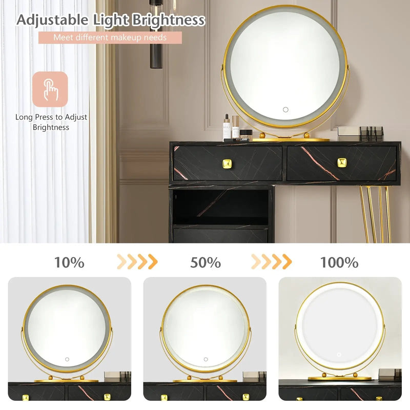 Modern Dressing Table with Storage Cabinet by DirectDeals