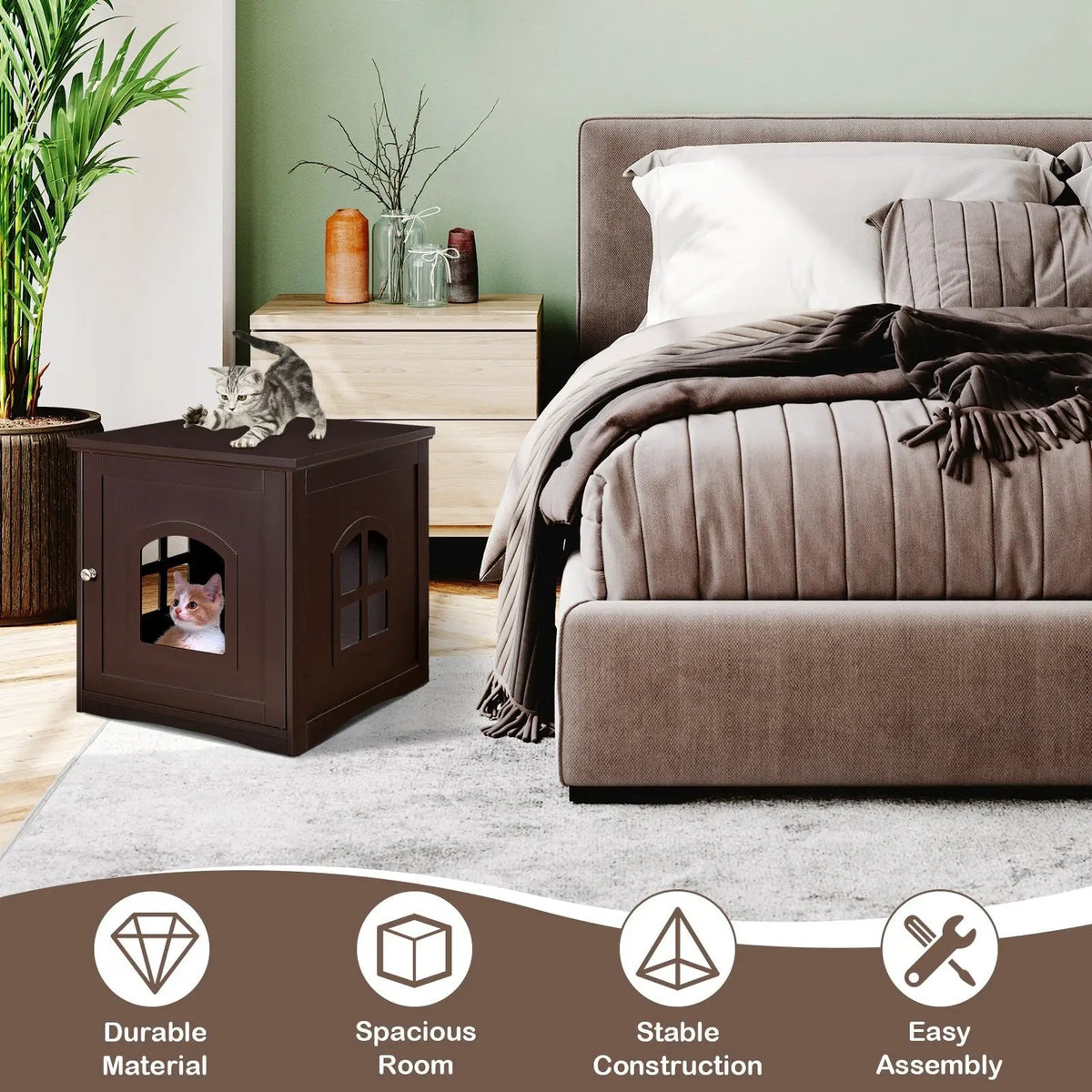 Side Table Nightstand Decorative Cat House, photo 4 of 16