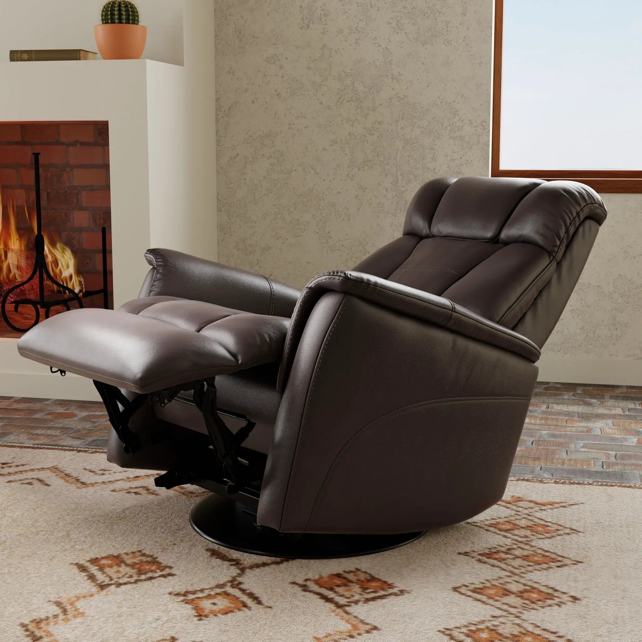 Bentley - Swivel Glider Recliner With Manual Adjustable Headrest & Footrest by Unique Piece Furniture